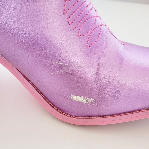 Dolls Kill X Care Bears Magical Moon Holographic Space Cowboy Boots - Size 10M - Picture 16 of 16